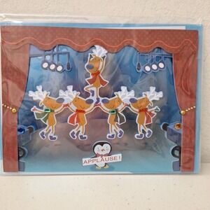 NEW BECK 3D Holiday Christmas Greeting Card - Reindeer On Stage